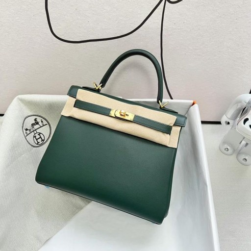 Kelly Swift 6O Cypress green Gold Hardware GHW 25cm Full Handmade