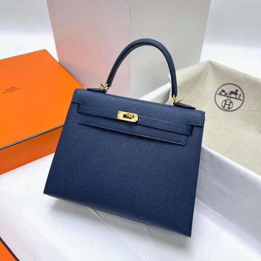 Kelly Epsom Ck73 Gem Blue Gold Hardware Ghw 25cm Full Handmade