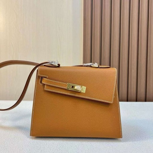 Kelly Desordre Epsom Ck37 Golden Brown Gold Hardware 20cm Full Handmade Ghw