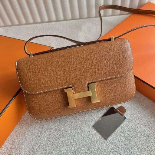 Bags Constance elan Epsom Ck37 Golden Brown Gold Hardware 23cm Full Handmade Ghw