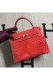 Kelly Alligator Shiny Ferrari red Silver Hardware 25cm Full Handmade
