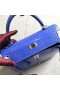 Kelly Alligator Shiny Bright blue Silver Hardware 25cm Full Handmade