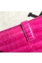 jige shiny crocodile Matte Rose red wallet 29cm Full Handmade