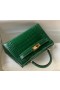 Mini Kelly Alligator Shiny cactus green Gold Hardware 19cm Full Handmade