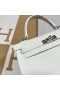 Kelly Togo 01 pure white Silver Hardware Phw 25cm Full Handmade