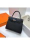 Kelly Togo Ck89 Black Silver Hardware Mphw 25cm Full Handmade
