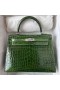 Kelly Shiny Nilo Crocodile V6 Jungle green Silver Hardware Phw 25cm Full Handmade