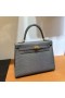 Kelly Lizard 84 Deep Grey Gold Hardware 25cm Full Handmade Ghw