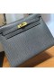 Kelly Lizard 84 Deep Grey Gold Hardware 25cm Full Handmade Ghw