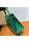 Kelly shiny alligator crocodile 6Q Emerald green Gold Hardware 25cm Full Handmade Ghw