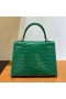 Kelly shiny alligator crocodile 6Q Emerald green Gold Hardware 25cm Full Handmade Ghw