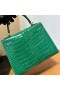Kelly shiny alligator crocodile 6Q Emerald green Gold Hardware 25cm Full Handmade Ghw