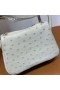 Mini Lindy Ostrich Ck80 Pearl Grey Gold Hardware 19cm Full Handmade Ghw