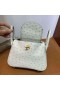 Mini Lindy Ostrich Ck80 Pearl Grey Gold Hardware 19cm Full Handmade Ghw