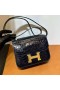 Constance Shiny Alligator Crocodile Ck76 Deep Sea Blue Gold Hardware 18cm Full Handmade Ghw