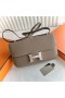 Bags Constance elan Epsom Ck18 Etoupe Grey Silver Hardware 23cm Full Handmade Phw