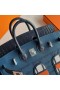 Bags Birkin Limited edition Little House Blue Silver Hardware 20cm Full Handmade Phw