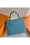 Kelly Epsom Ck75 Denim blue Silver Hardware 25cm Full Handmade Phw