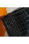 Mini Kelly Pochette Shiny Alligator crocodile Black Silver Hardware 22cm Full Handmade Phw