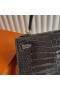 Kelly shiny Alligator Crocodile Ck88 Graphite Grey Gold Hardware 25cm Full Handmade Ghw