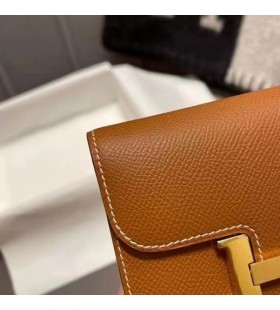 Constance Slim epsom ck37 Gold brown Gold Hardware 12cm Full Handmade