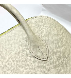 Bolide Epsom nata Creamy White Silver Hardware 25cm Full Handmade