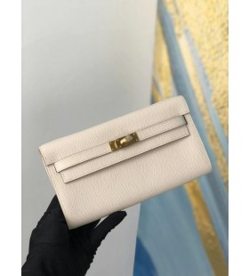 Kelly woc epsom ck10 Creamy white gold silver Hardware Full Handmade
