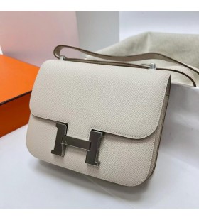 Constance Epsom Ck10 Creamy white Silver Hardware Phw 18cm Full Handmade