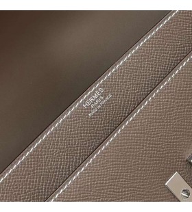 Verrou Epsom Ck18 Etoupe Grey Silver Hardware Phw 21cm Full Handmade