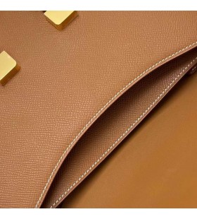 Constance Epsom Ck37 Golden Brown Gold Hardware Ghw 24cm Full Handmade