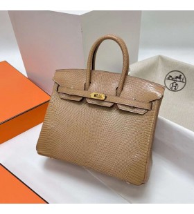Birkin Lizard apricot Gold Hardware Ghw 25cm Full Handmade