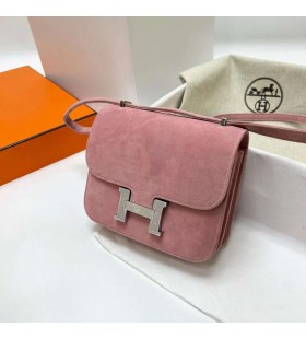 Constance Suede Rose Pink Silver Hardware Phw 18cm Full Handmade