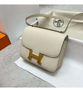 Constance Epsom Ck10 Creamy White Gold Hardware Ghw 18cm Full Handmade