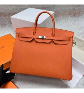 Birkin Togo Ck93 Orange & Rose Purple Silver Hardware Phw 40cm Full Handmade