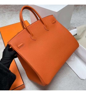 Birkin Togo Ck93 Orange & Rose Purple Silver Hardware Phw 40cm Full Handmade