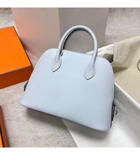 Bolide Epsom T0 Light blue & I2 Creamy White Silver Hardware Phw 25cm Full Handmade