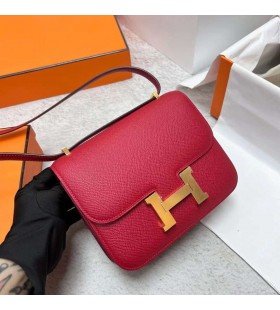 Constance Epsom Q5 Bright Red Gold Hardware Ghw 18cm Full Handmade