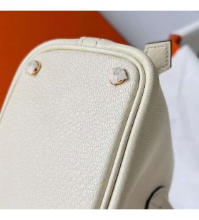 Mini Bolide Chevre i2 Creamy White Gold Hardware Ghw 19cm Full Handmade