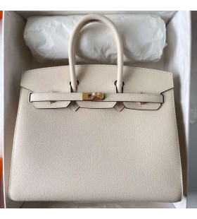Birkin Sellier Epsom I2 Creamy White Gold Hardware Ghw 25cm Full Handmade