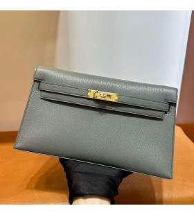 Kelly Elan Chevre CC63 almond green Gold Hardware 27cm Full Handmade Ghw