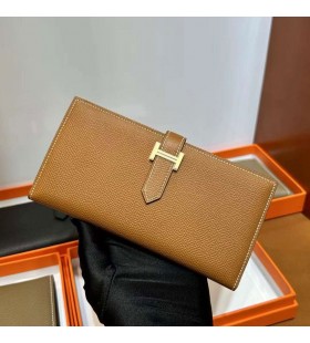 Bearn 208 Long Wallet Epsom Ck37 Golden Brown Gold Hardware Full Handmade Ghw