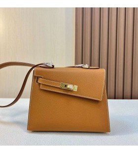 Kelly Desordre Epsom Ck37 Golden Brown Gold Hardware 20cm Full Handmade Ghw