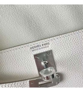 Kelly Desordre Epsom Ck10 Creamy White Silver Hardware 20cm Full Handmade Phw