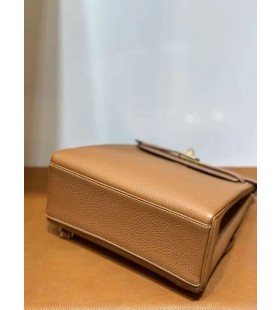 Kelly Ado Clemence TC Ck37 Golden Brown Gold Hardware 22cm Full Handmade Ghw