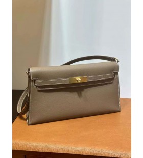 Kelly Elan Madame Ck18 Etoupe Grey 27cm Gold Hardware Full Handmade Ghw