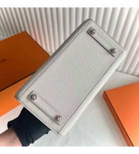 Birkin Sellier Epsom Ck10 Cream White & S2 Light Khaki Rose Gold Hardware 25cm Full Handmade Rghw