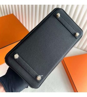 Birkin Touch Togo & Shiny Alligator crocodile Ck89 Black Gold Hardware 25cm Full Handmade Ghw