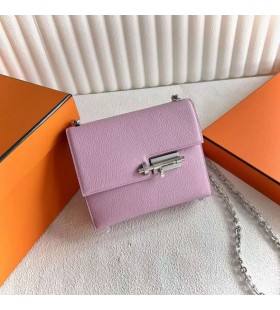 Verrou Chevre X9 Mallow purple Silver Hardware 17.5cm Full Handmade Phw