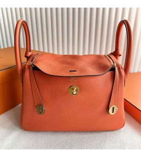 Lindy Clemence 9J Orange Gold Hardware 30cm Full Handmade Ghw