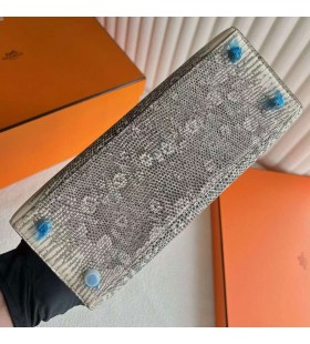 Kelly Lizard Natural colour Silver Hardware 25cm Full Handmade Phw